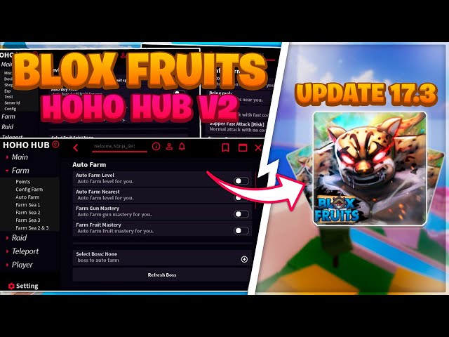 BLOX FRUITS UPDATE 17 PART 3 Script AUTO FARM & AUTO RAID & DF FRUIT  MASTERY & MORE *Pastebin : r/ROBLOXExploiting