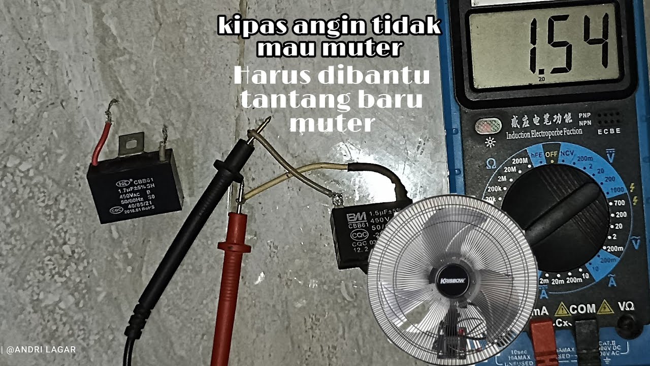 Penyebab kipas angin macet(Mutar di bantu tangan) nilai kapasitor