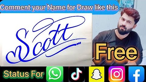 Scott Name Signature Calligraphy Status | How to Cursive write with cut Marker #scott @scott