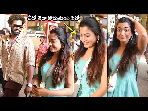 Rashmika Mandanna And Bellamkonda Sreenivas Visuals At Airport | Rashmika Mandanna Latest Video