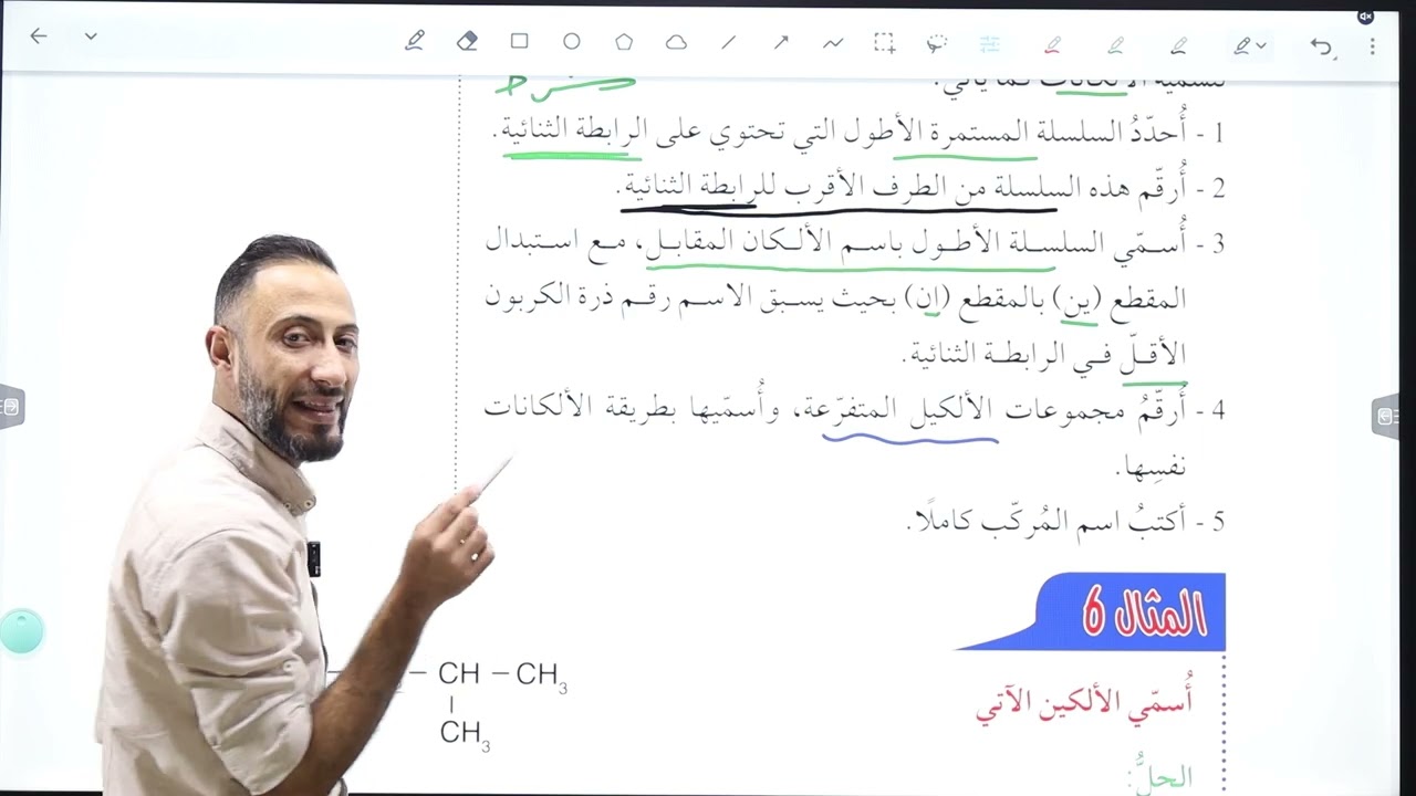 أ. فراس ابو دية /الدرس الثاني: المركبات الهيدروكربونية غير المشبعة  الجزء 1 تسمية الألكينات