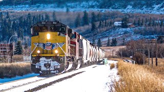 UP 8821 leading CP 301 west at Brickburn