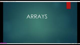 JS Series 3 -  Arrays