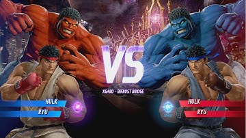 Red Hulk and RYU vs Blue Hulk and RYU - MARVEL VS. CAPCOM: INFINITE