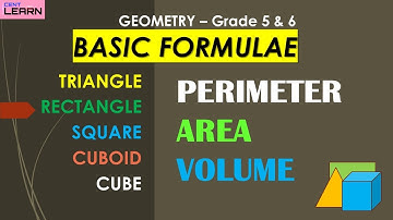 Geometry Basic Formulas | Perimeter Area Volume | Triangle Rectangle Square Cuboid Cube