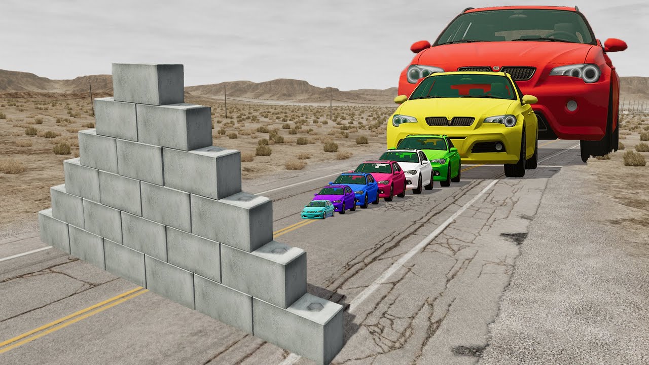 Big And Small Cars vs Brick Wall – BeamNG Drive