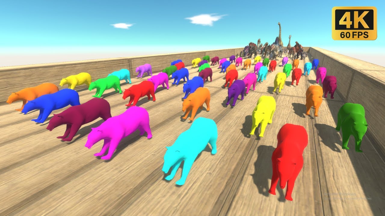 Race to eat 50 Neon Bears - Animal Revolt Battle Simulator