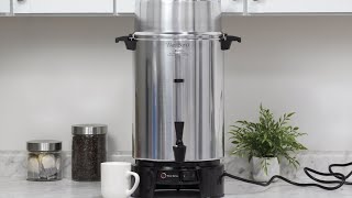 West Bend 1500W 100 Cup Silver Coffee Urn, Large Capacity with Automatic  Temperature Control and Quick Brewing