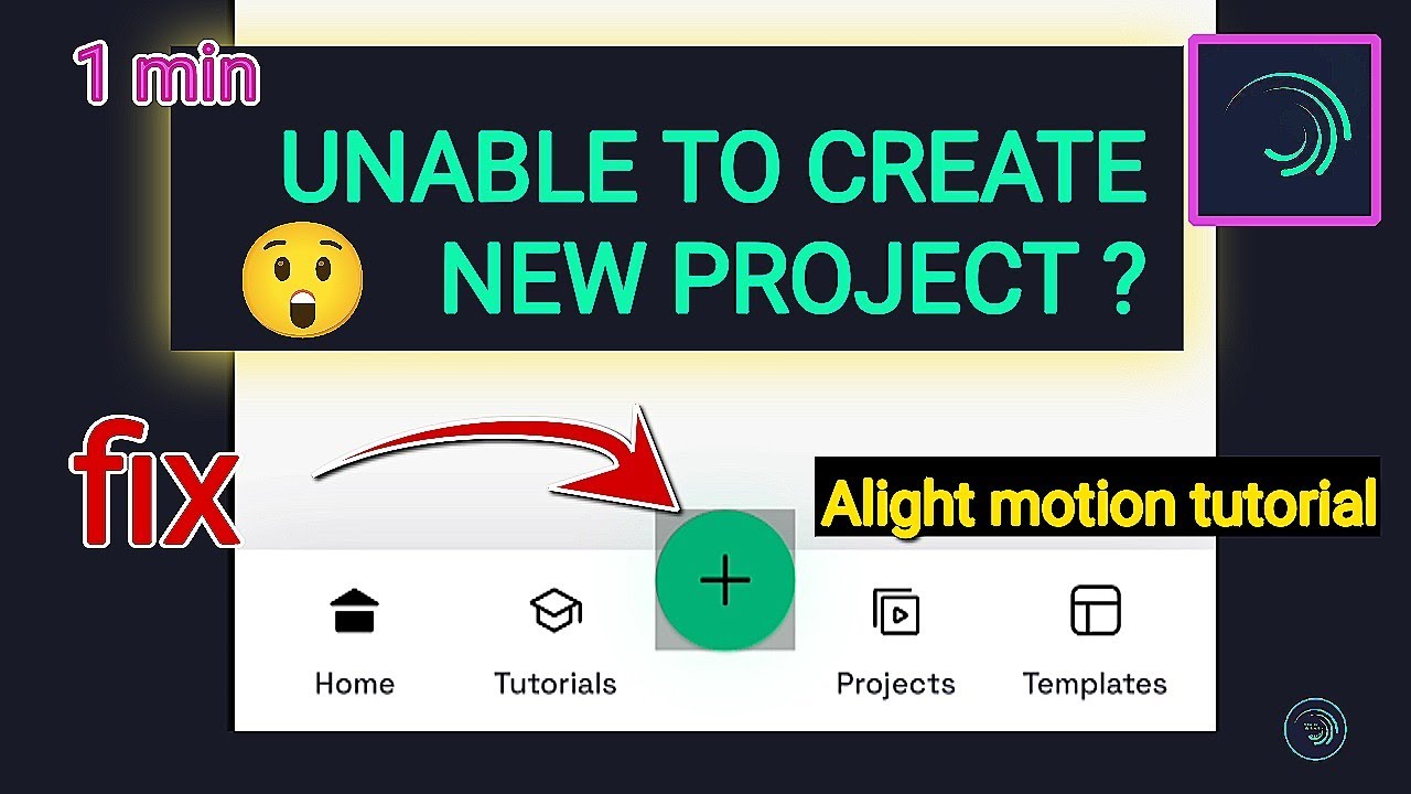 How to Fix Issue with creating a new project | advanced alight motion ...