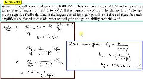 Numerical on Properties of negative feedback