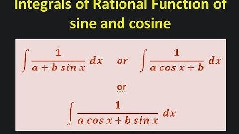 Integrals Of Rational Functions Of sine and cosine With Example / Integration / SimplyDoMaths