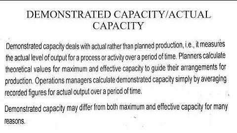 Operations Management: Module 3-  Capacity Part 2