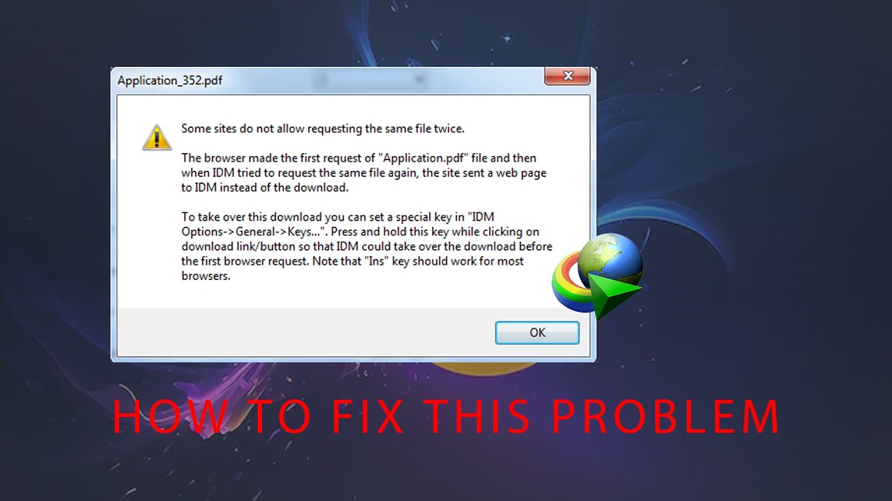 How To Fix "Some sites do not allow requesting the same file twice" Error Internet Download Manager