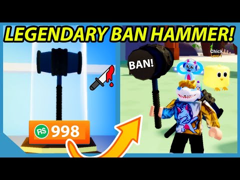 I Got A Legendary Ban Hammer In Roblox Sizzling Simulator Youtube - gamepass ban hammer roblox