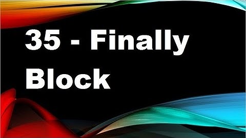 java tutorials urdu NFN 35   exception short cut and finally block