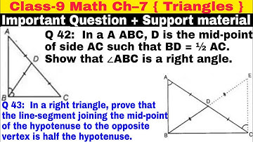 Class 9 Ch-7 Q 42 | Q 43 | Triangles | Important Question | Support Material | Math | Hots Question