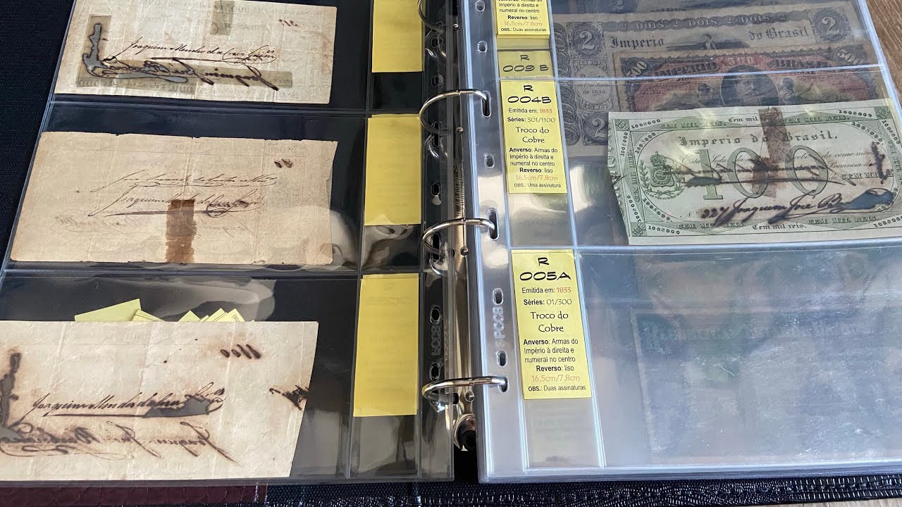 Cédulas antigas valem: uma das mais valiosas coleções de Réis do Brasil 1833-1945