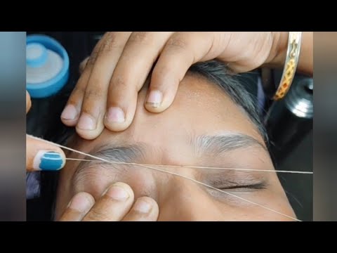 ||Arch shape eyebrow threading step by step||