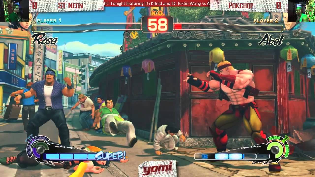 Pools ST Neon (Rose) vs Pokchop (Abel) USF4 Yomi Capcom Night!