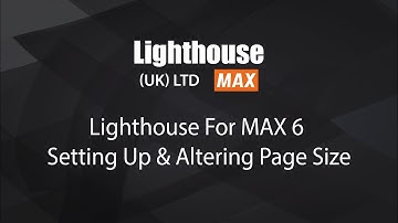 Lighthouse CPM-100 Setting Up And Altering Page Size
