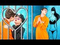 SNEAKING OUT OF JAIL! || Rich Jail VS Broke Jail! Funny Situations DIY Ideas Prison By 123GO! TRENDS