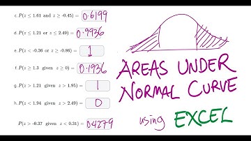 Normal Distribution -  Find Area/Probability- z scores  in Excel