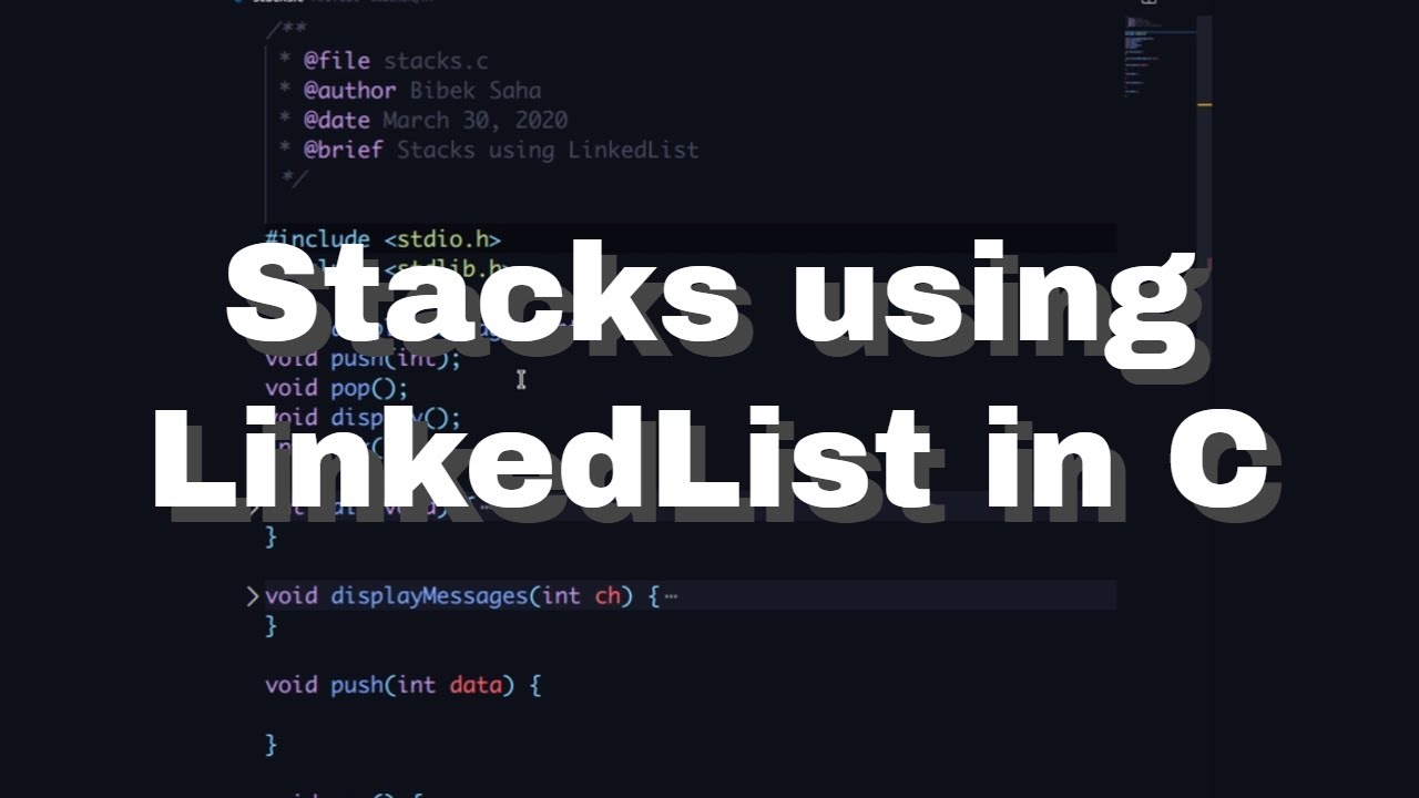 Stacks using LinkedList in C - YouTube