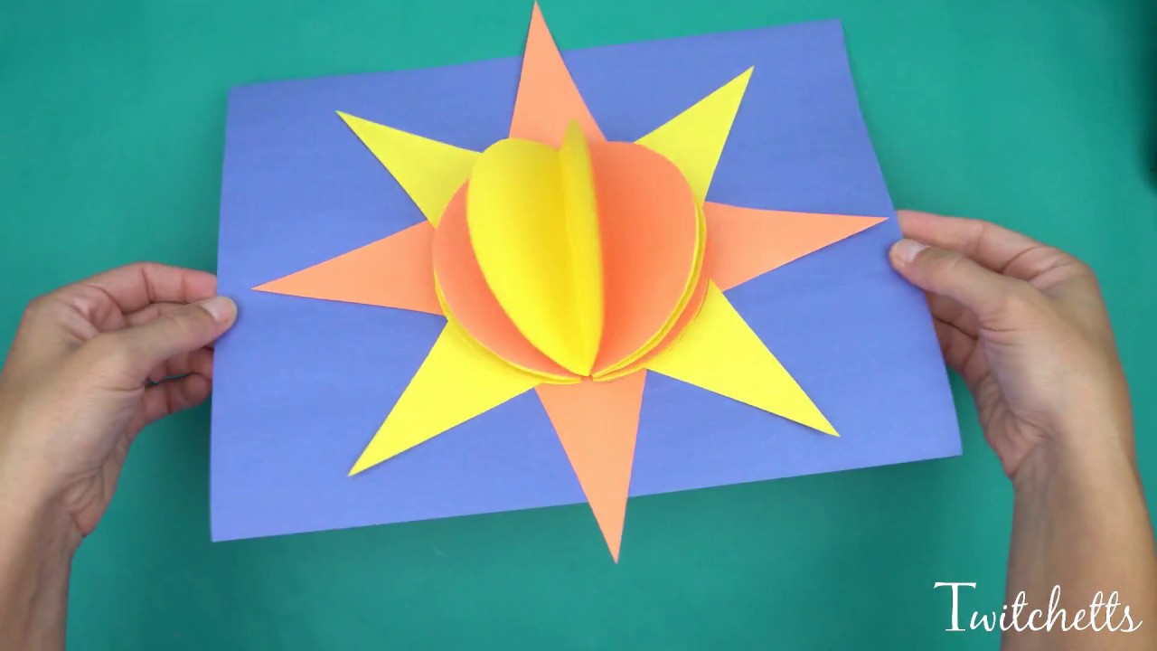 3D Paper Sun - How to Make a Sun from Paper Step-by-Step - Construction  Paper Crafts for Kids! 