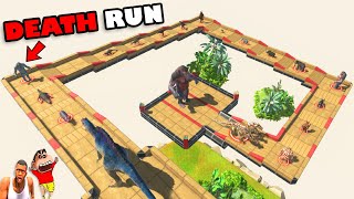 SKY FALL DEATH RUN vs EVERY UNIT CHALLENGE SHINCHAN and CHOP in ANIMAL REVOLT BATTLE SIMULATOR