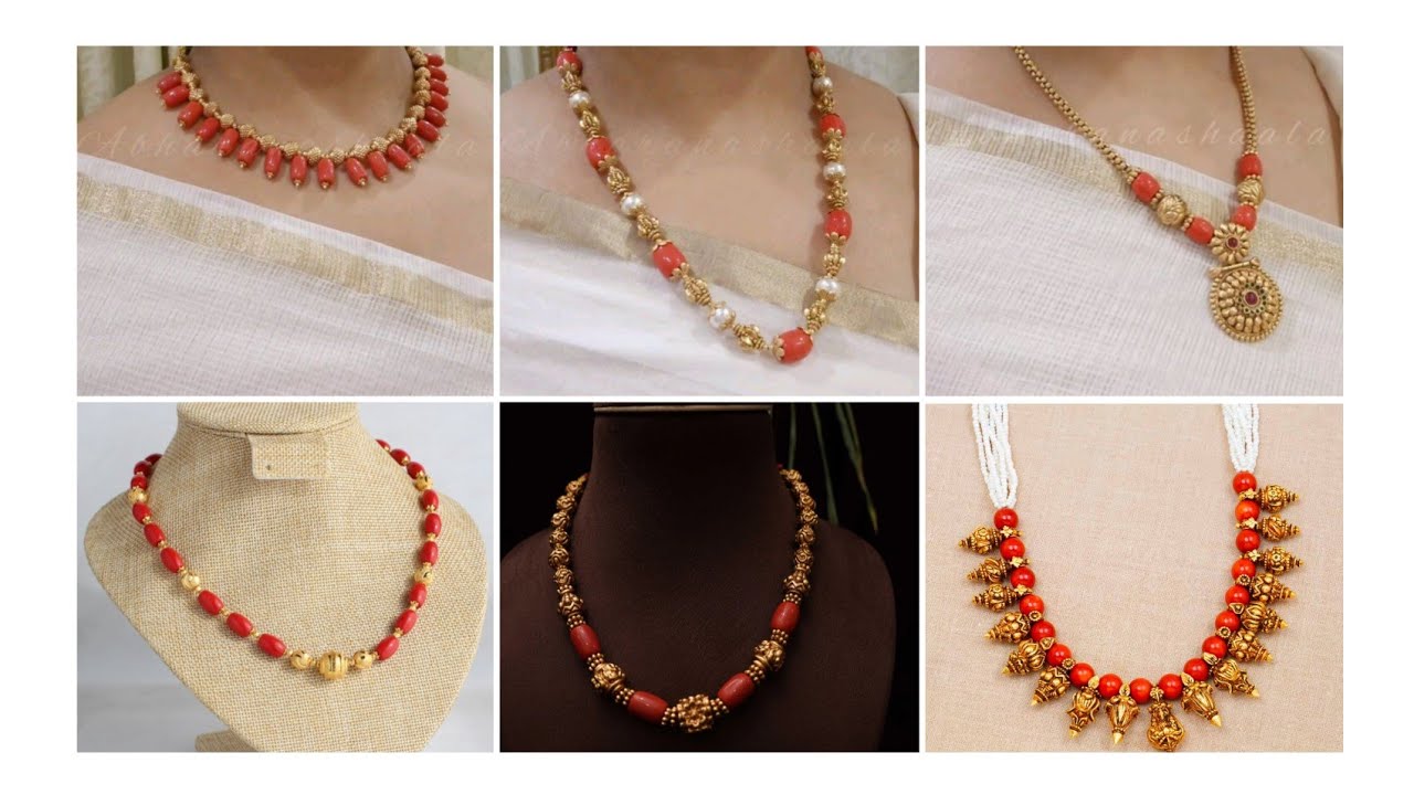 1ರಿಂದ5ಗ್ರಾಂ ನಲ್ಲಿ ಮಾಡಿಸ್ಕೊಬಹುದಾದ ಹವಳದ ನೆಕ್ಲೆಸ್ ಡಿಸೈನ್ ಗಳು\coral necklace designs#gold#coral#neckalce