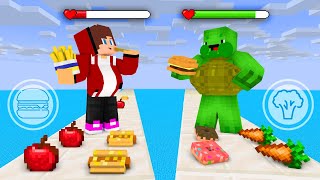 JJ vs Mikey in Fat Pusher Game - Maizen Minecraft Animation