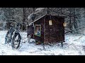 BIKE CAMPER IN EXTREME COLD With My Dog 10 F