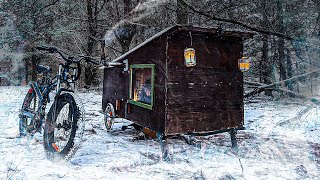 BIKE CAMPER IN EXTREME COLD with my Dog! (10°F)