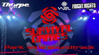 Survival Games Thorpe Park Fright Nights park wide soundtrack