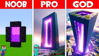 TALLEST NETHER PORTAL EVER in Minecraft NOOB vs PRO vs GOD!