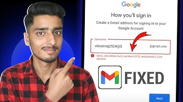 Sorry Only Letters (A-Z), Numbers (0-9), and Periods (.) Are Allowed | Gmail Account Error Solved