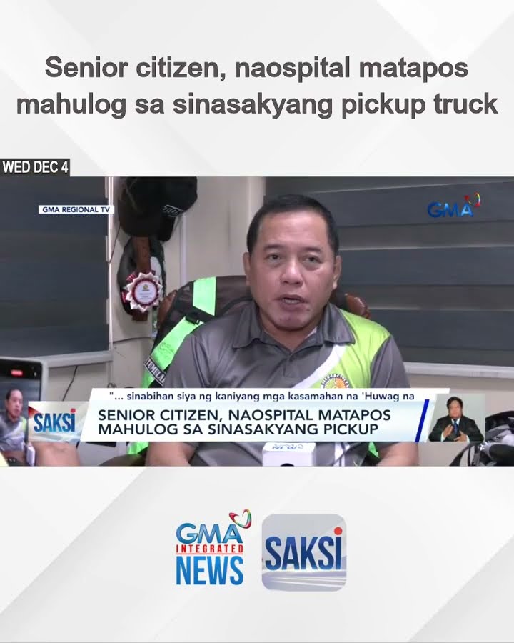 Senior citizen, naospital matapos mahulog sa sinasakyang pickup truck | Saksi