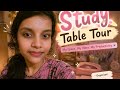 Study Table Tour 🎀 | Organization | Study Materials | &amp;More 