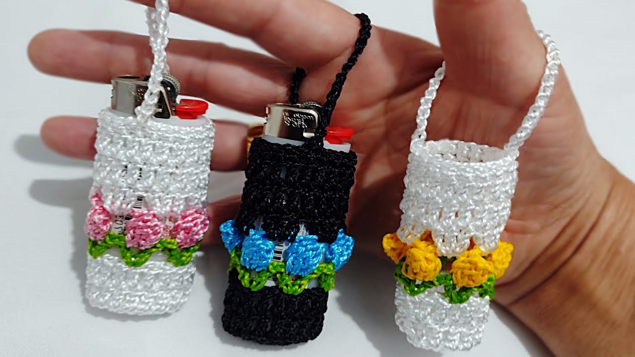 Capa para isqueiro em crochê fácil e rápida de fazer | Aprenda o passo a passo com a Francinilda!