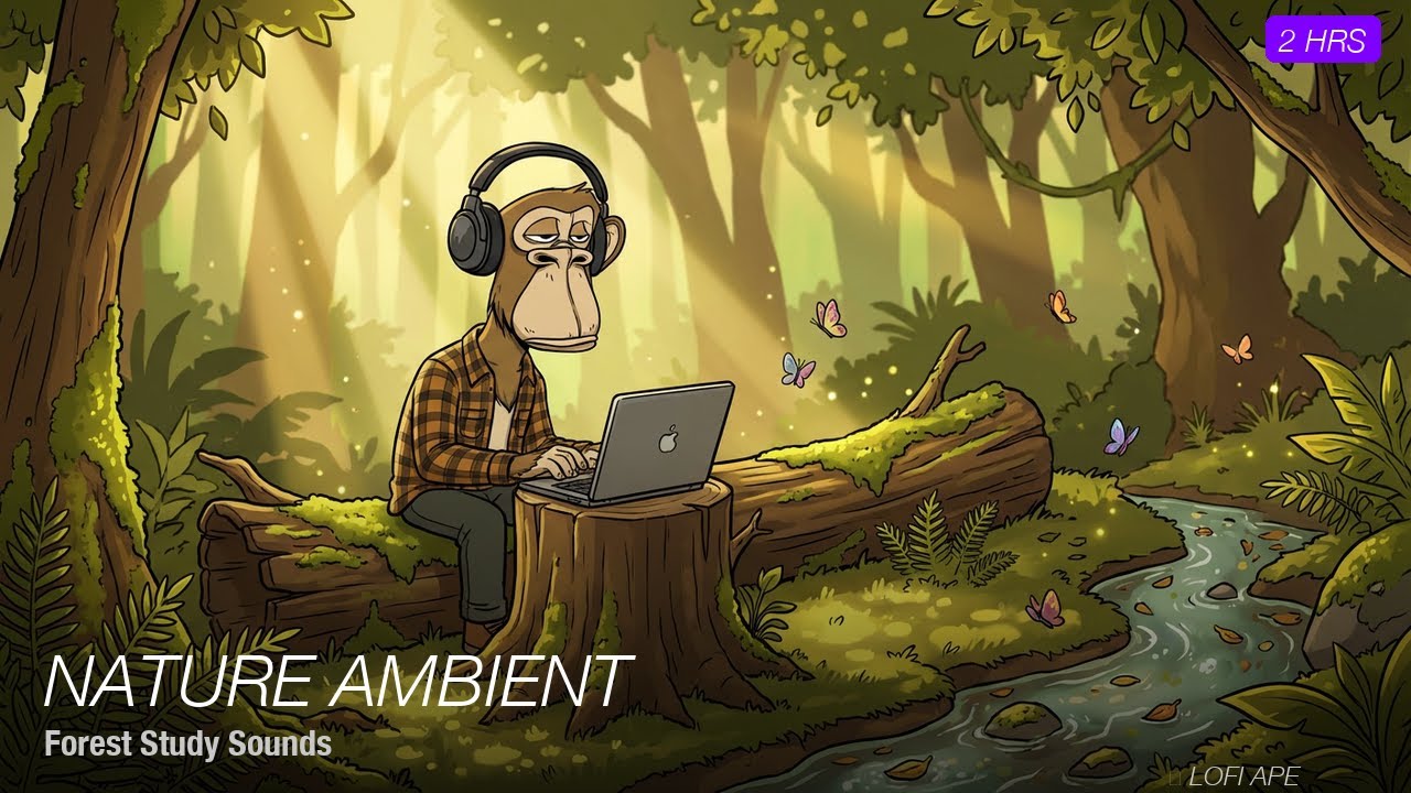Nature Ambient Study Music 🌿 2 Hours of Forest Sounds & Birdsong for Focus | Lofi Ape