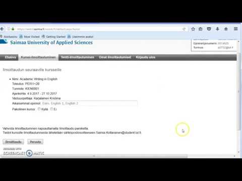 Video: Kuinka ilmoittaudun kursseille IRSC:n kautta?