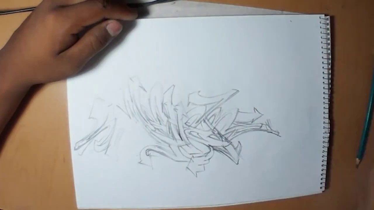 trazando boceto graffiti a lápiz youtube