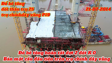 Cầu Rạch Miễu 2 đã đổ bê tông hoàn tất đốt K.0 mặt cầu đầu tiên trên trụ chính dây văng P20