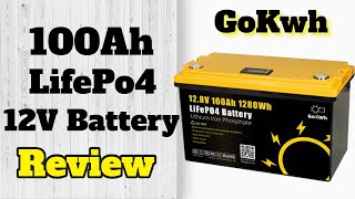 GoKWH 100AH LifePO4 12v Battery Review and Test | Solar DIY Camping Emergency Power