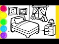 How to draw a bedroom princess shoes and clothes  drawing tutorial art