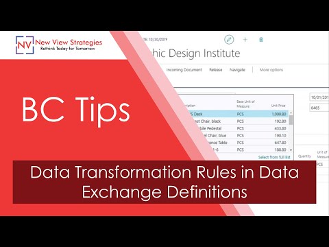 بزنس سینٹرل ٹپس - ڈیٹا ایکسچینج ڈیفینیشنز میں ڈیٹا ٹرانسفارمیشن رولز