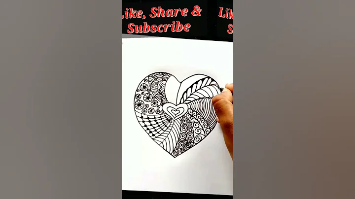 how to draw Zentangle heart design | Zentangle art #shorts