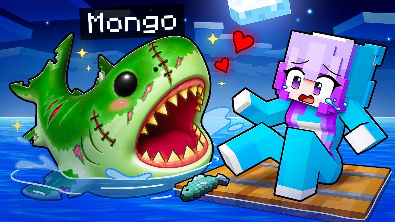 I Pretended to be BABY ZOMBIE SHARK on a One RAFT!