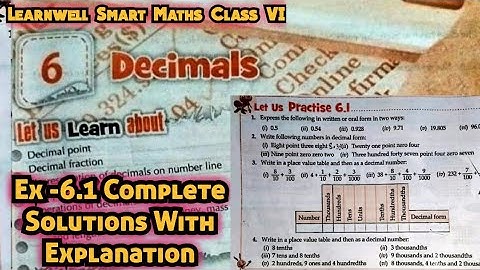 Learnwell smart Maths Class 6 Unit 6 Ex 6.1 Solutions | Class 6 learnwell maths Ex 6.1 Solutions Pdf