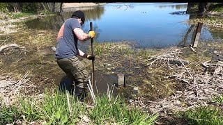 Unclogging Badly Clogged Culvert  Clogged Since The Early 1980’s !